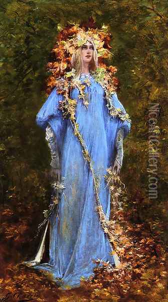 Ophelia Oil Painting - Georges Jules Victor Clairin