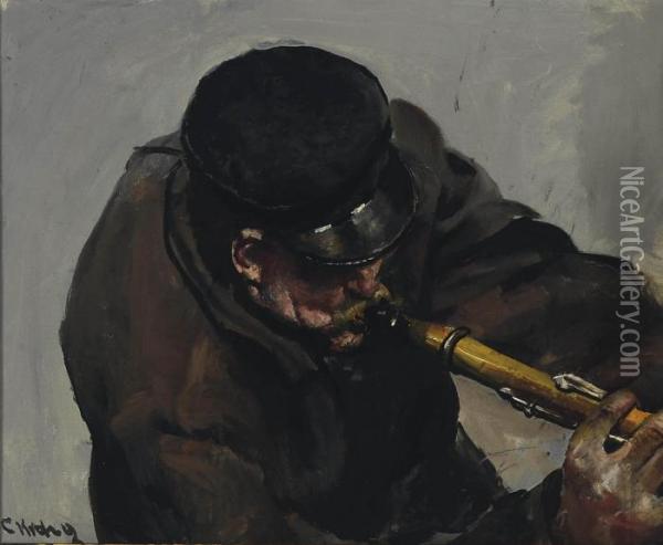 The Musician Oil Painting - Christian Krohg