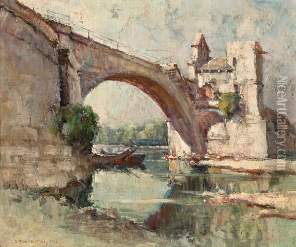 Bridge At Avignon Oil Painting - Dawson Dawson-Watson