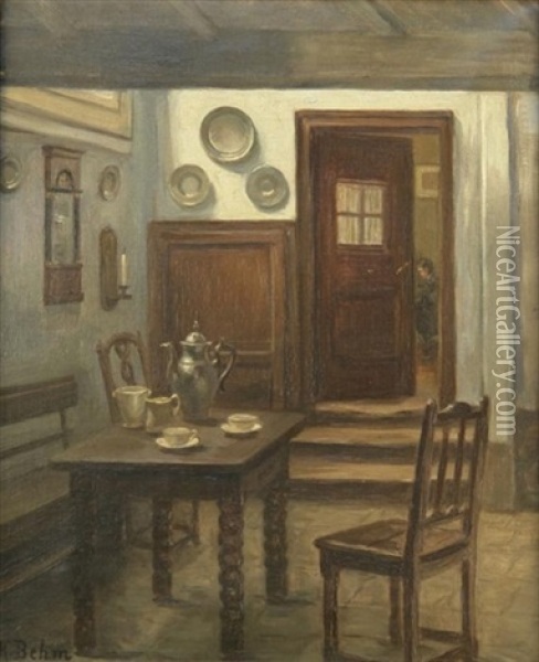 Diele Eines Eifelhauses Oil Painting - Helene Behm
