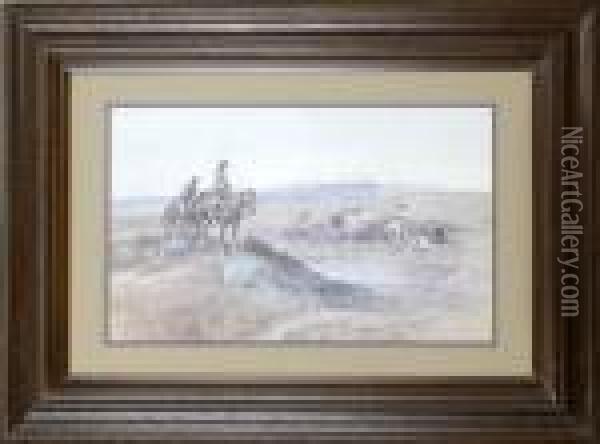Cowboys Oil Painting - Charles Marion Russell