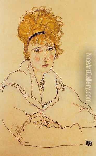 Portrait Of Edith Schiele Oil Painting - Egon Schiele