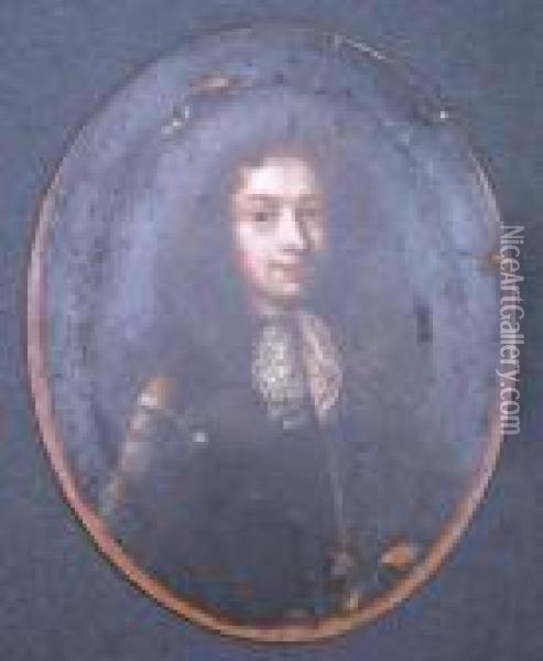 A Young Gentleman Wearing Suit Of Armour With Lace Stock Oil Painting - Sir Peter Lely