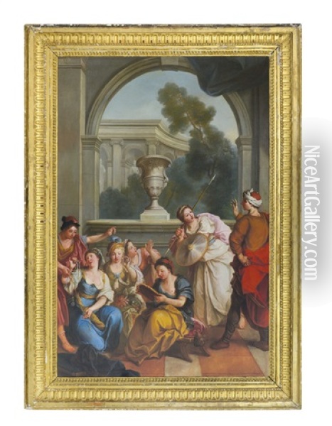 Ulisse E Menelao Trovano Achille Fra Le Figlie Di Licomede Oil Painting - Bon De Boulogne