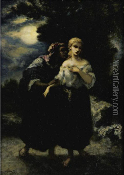Le Malefice Oil Painting - Narcisse-Virgile D Az De La Pena