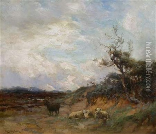 Cattle Grazing, Summer Rest Oil Painting - Joseph Milne