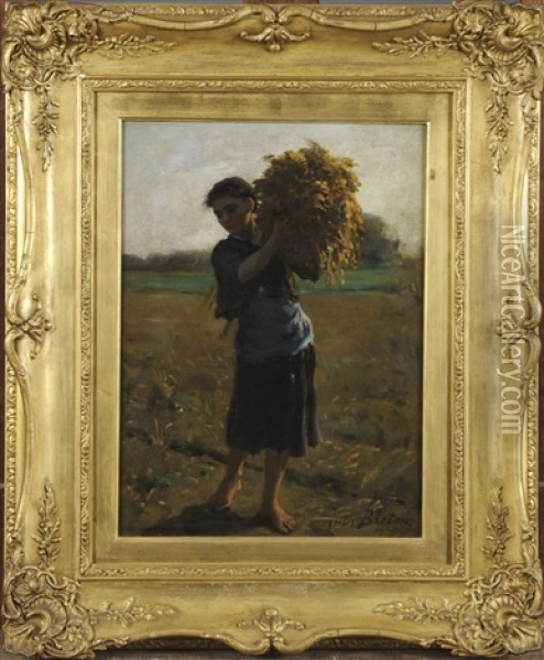 La Faneuse Oil Painting - Jules Breton