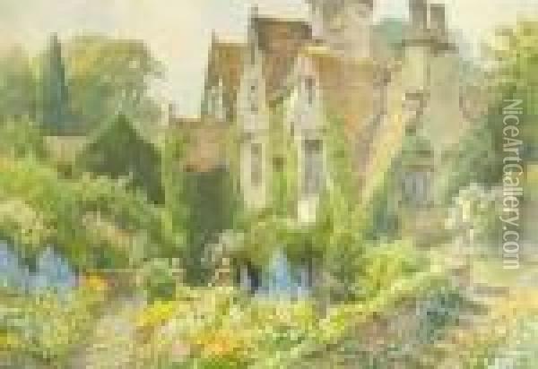 The Manor House Oil Painting - Ernest William Haslehurst
