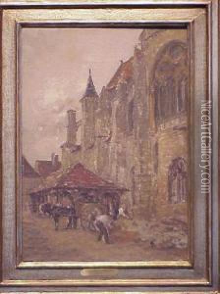 Church At Moret Sur Seine Oil Painting - Colin Campbell Cooper
