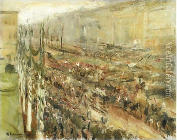 Einzug Der Truppen Auf Dem Pariser Platz (Entrance Of The Troops Into Pariser Platz) Oil Painting - Max Liebermann