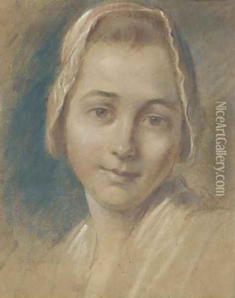 Portrait of a young woman Oil Painting - Genevieve Navarre