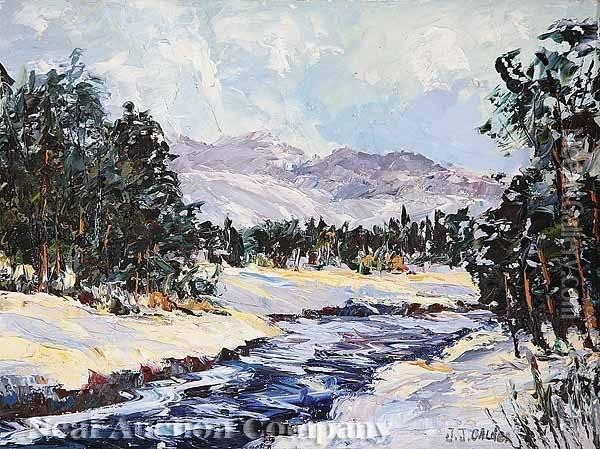 Winter River Oil Painting - Walter John James