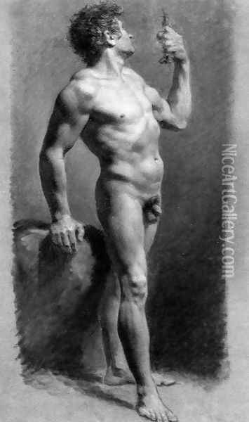 Male Nude Turning Oil Painting - Pierre-Paul Prud'hon