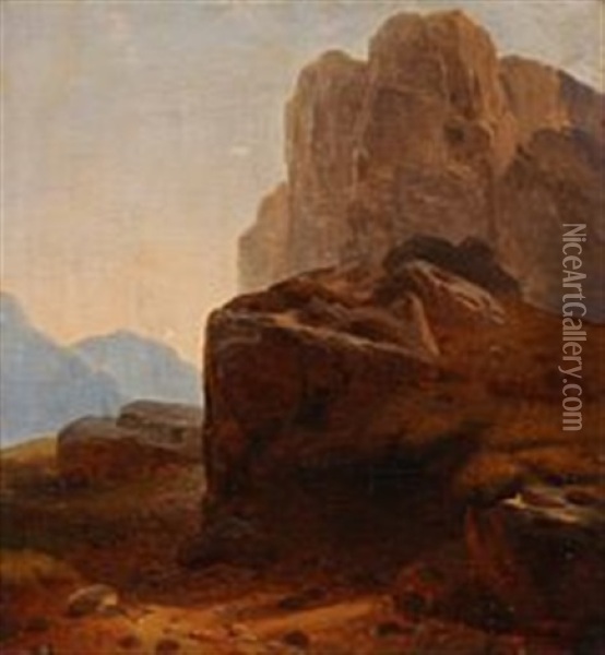Mountainscape From Algeria Oil Painting - Niels Simonsen