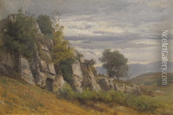 Paysage De Garrigue Oil Painting - Nathanael Lemaitre