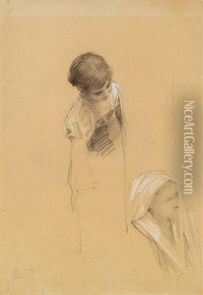 Sketches For Oil Painting - Gustav Klimt