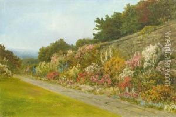 Garden Scene Oil Painting - Daniel Sherrin
