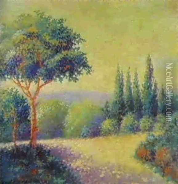 Un Parc Oil Painting - Henri-Edmond Cross