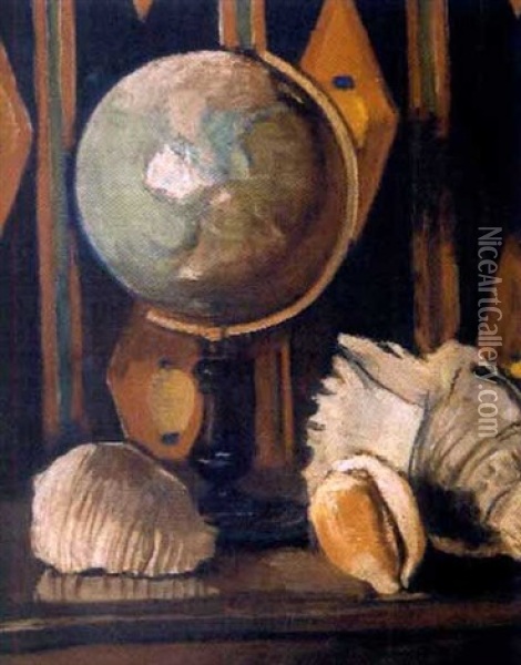 Nature Morte Au Globe Et Coquilles Oil Painting - Georges (Karpeles) Kars