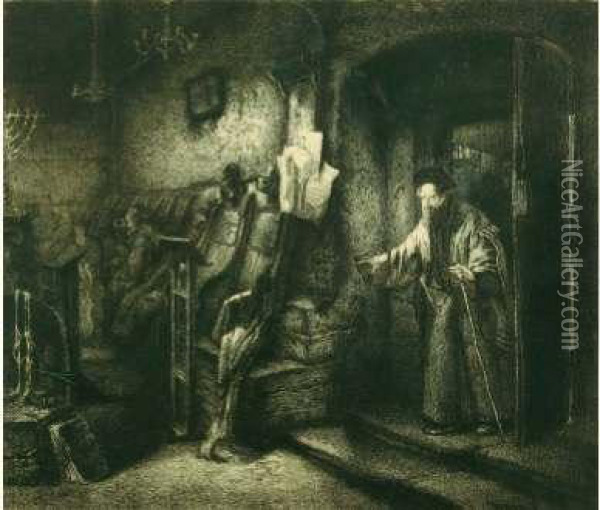 La Synagogue Oil Painting - Leopold Flameng
