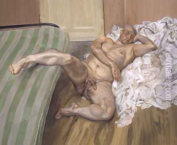 Nude with Leg Up Oil Painting - Lucian Freud