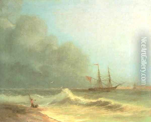 Sea before storm Oil Painting - Ivan Konstantinovich Aivazovsky
