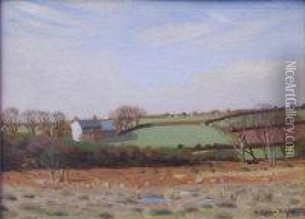 Cornish Farm Oil Painting - Robert Morson Hughes