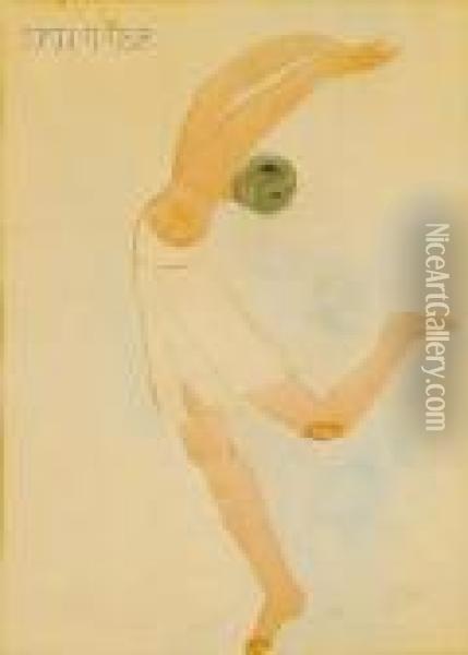 La Danseuse En Position Attitude Sur Demi Pointe Oil Painting - Auguste Rodin