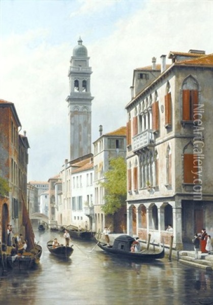 Une Vue A Venise, San Giorgio Dei Greci Oil Painting - Jacques Francois Carabain