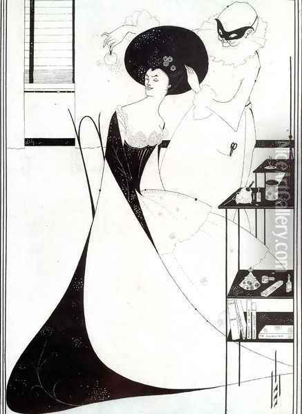 The Toilet of Salome, illustration for the English edition of Oscar Wilde's play 'Salome', 1894 Oil Painting - Aubrey Vincent Beardsley