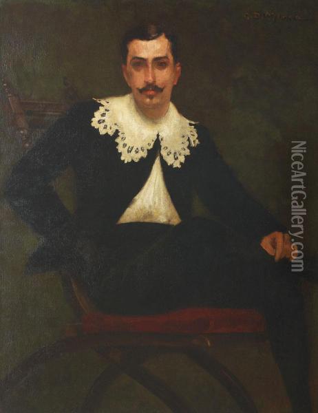 Nicolae Petrascu In 'hidalgo' Oil Painting - George Mirea Demetrescu