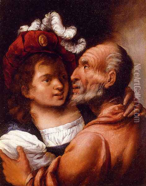 Youth And Old Age Oil Painting - Pietro della Vecchia