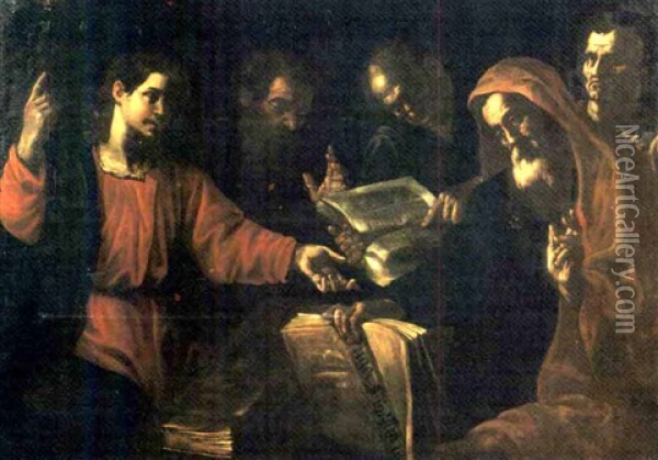 Disputa Di Cristo Con I Dottori Oil Painting - Mattia Preti