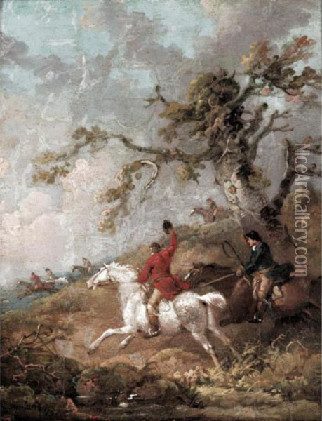Hunting Scene Oil Painting - George Morland