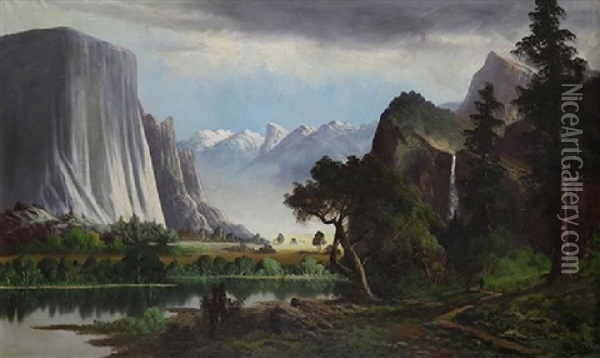 View Of Yosemite Oil Painting - John Englehart