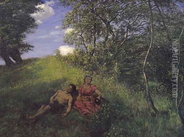 Siesta, 1889 Oil Painting - Hans Thoma