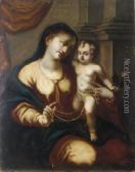 The Madonna And Child Oil Painting - Luca Cambiaso