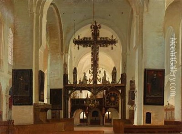 Domkirken I Lubeck Oil Painting - Karl Jensen