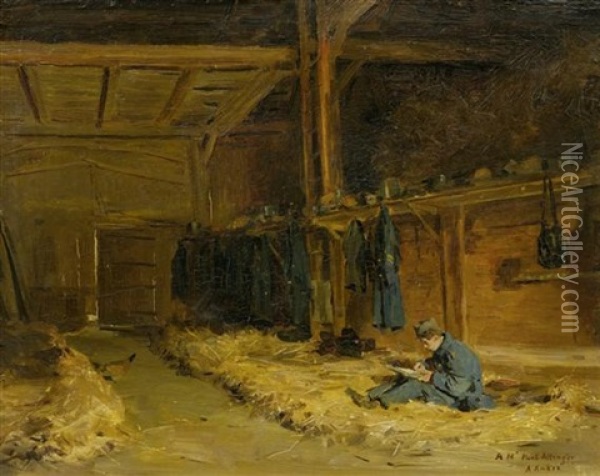 Soldat Im Strohlager Oil Painting - Albert Anker