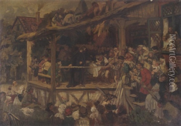 Die Heilung Des Gichtbruchigen Oil Painting - Eduard (Karl-Franz) von Gebhardt