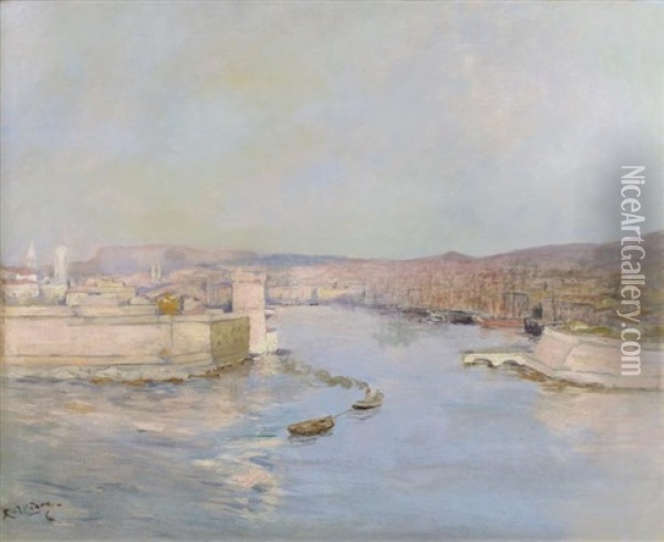 Entree Du Port De Marseille Oil Painting - Raymond Allegre