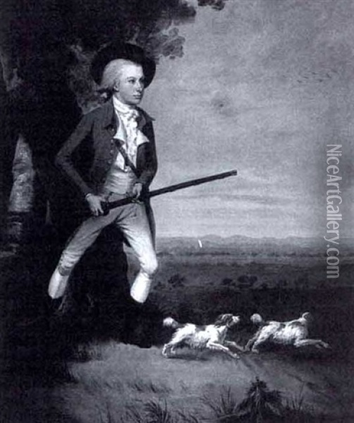 A Young Hunter And His Setters Oil Painting - William Williams