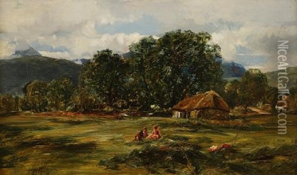 Resting In A Hayfield Oil Painting - Alexander Fraser the Younger