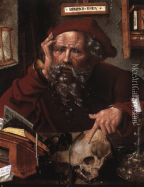 St. Jerome In His Study Oil Painting - Marinus van Reymerswaele