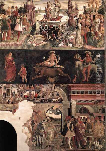 Allegory of April- Triumph of Venus 1476-84 Oil Painting - Francesco Del Cossa