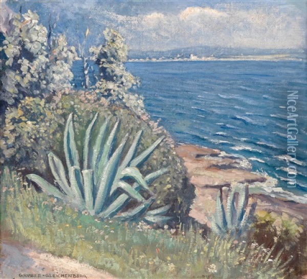 Mittelmeerkuste Oil Painting - Franz Gruber-Gleichenberg
