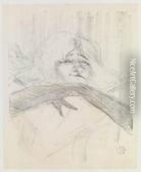 Yvette Guilbert Oil Painting - Henri De Toulouse-Lautrec