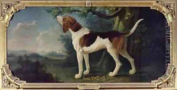 Baltazar a Dog from the Conde Pack Oil Painting - Alexandre-Francois Desportes