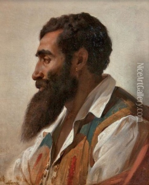 Portrait D'homme De Profil Oil Painting - Jules Joseph Lefebvre
