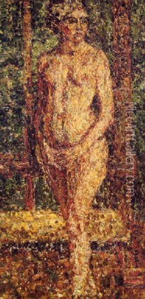 Stehende Frau (akt Vor Staffelei) Oil Painting - Christian Rohlfs